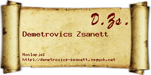 Demetrovics Zsanett névjegykártya